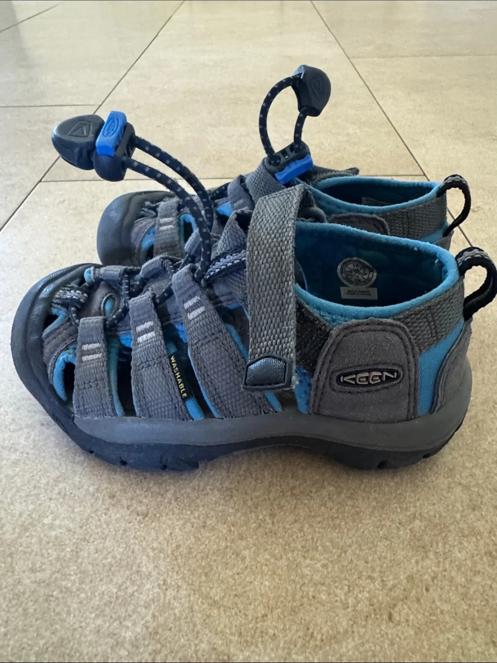 Keen Kids Grey and Blue Closed-Toe Water Sandals
